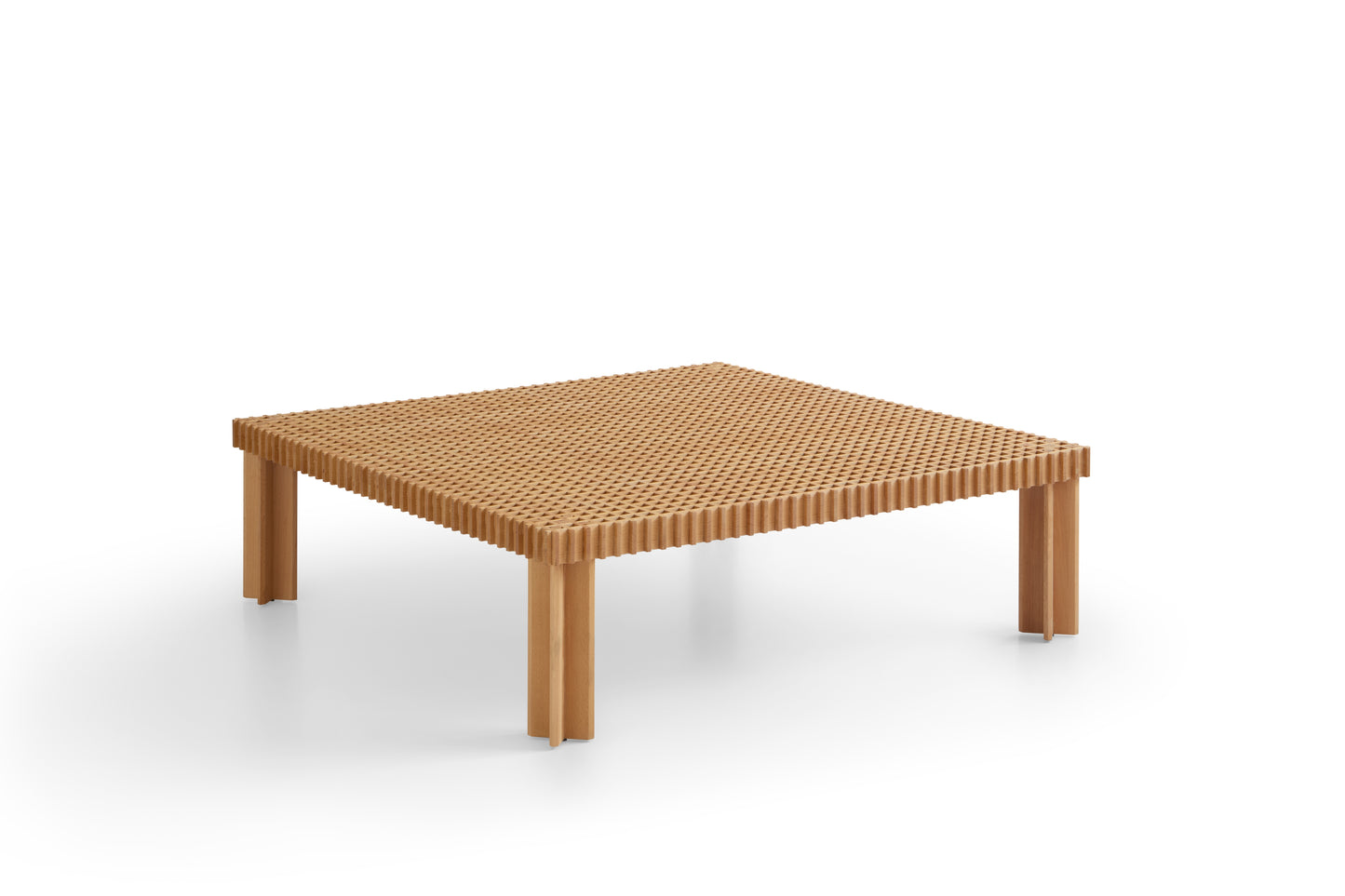 Contemporary Solid Beechwood Coffee Table in Natural Finish