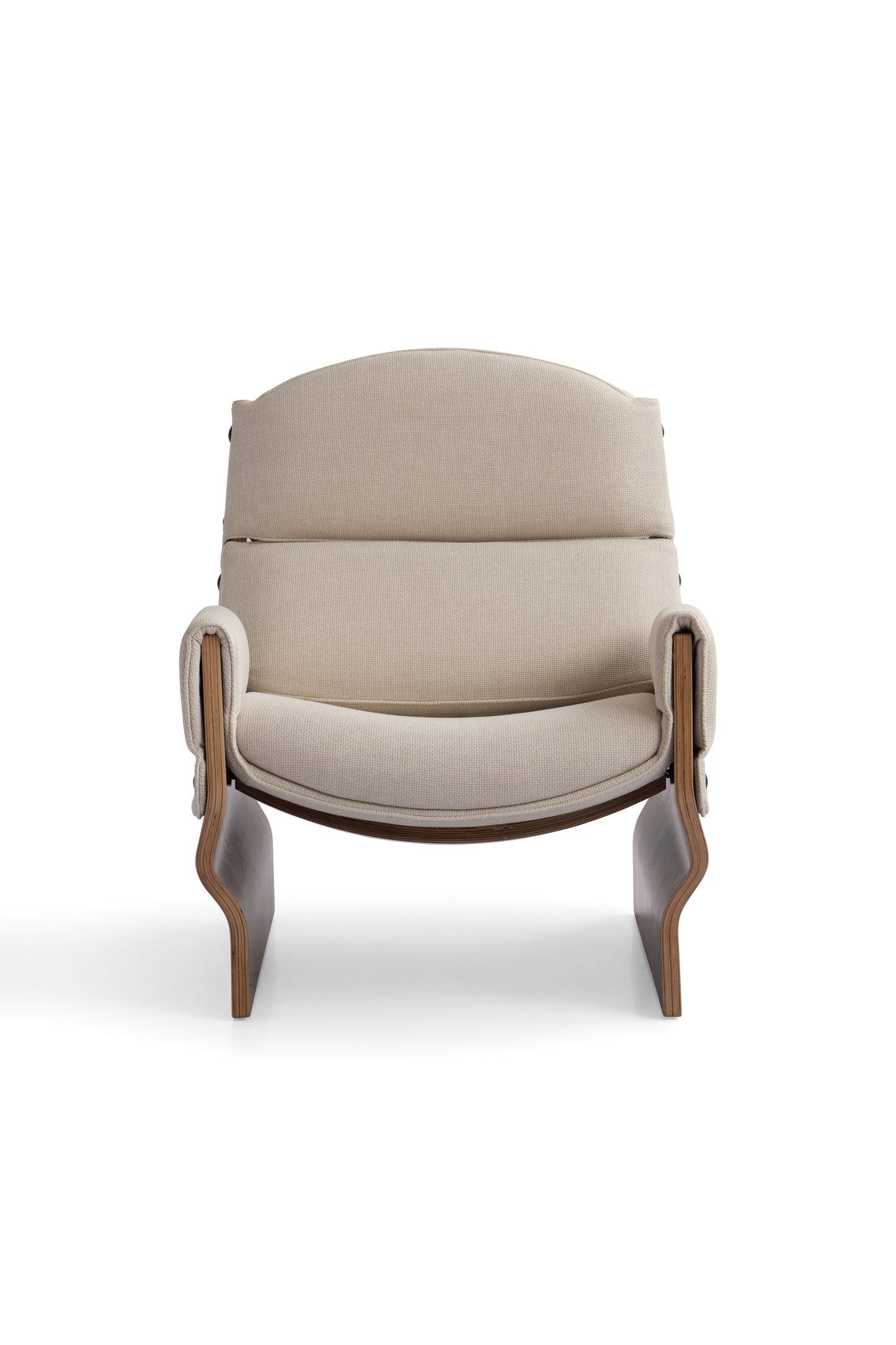 Contemporary Walnut Veneer Accent Chair