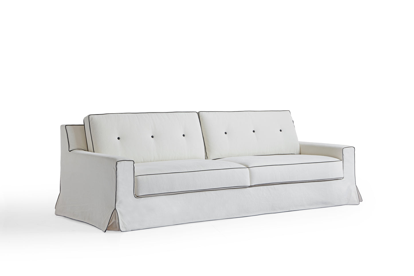 Elegant Fabric and Faux Suede Sofa