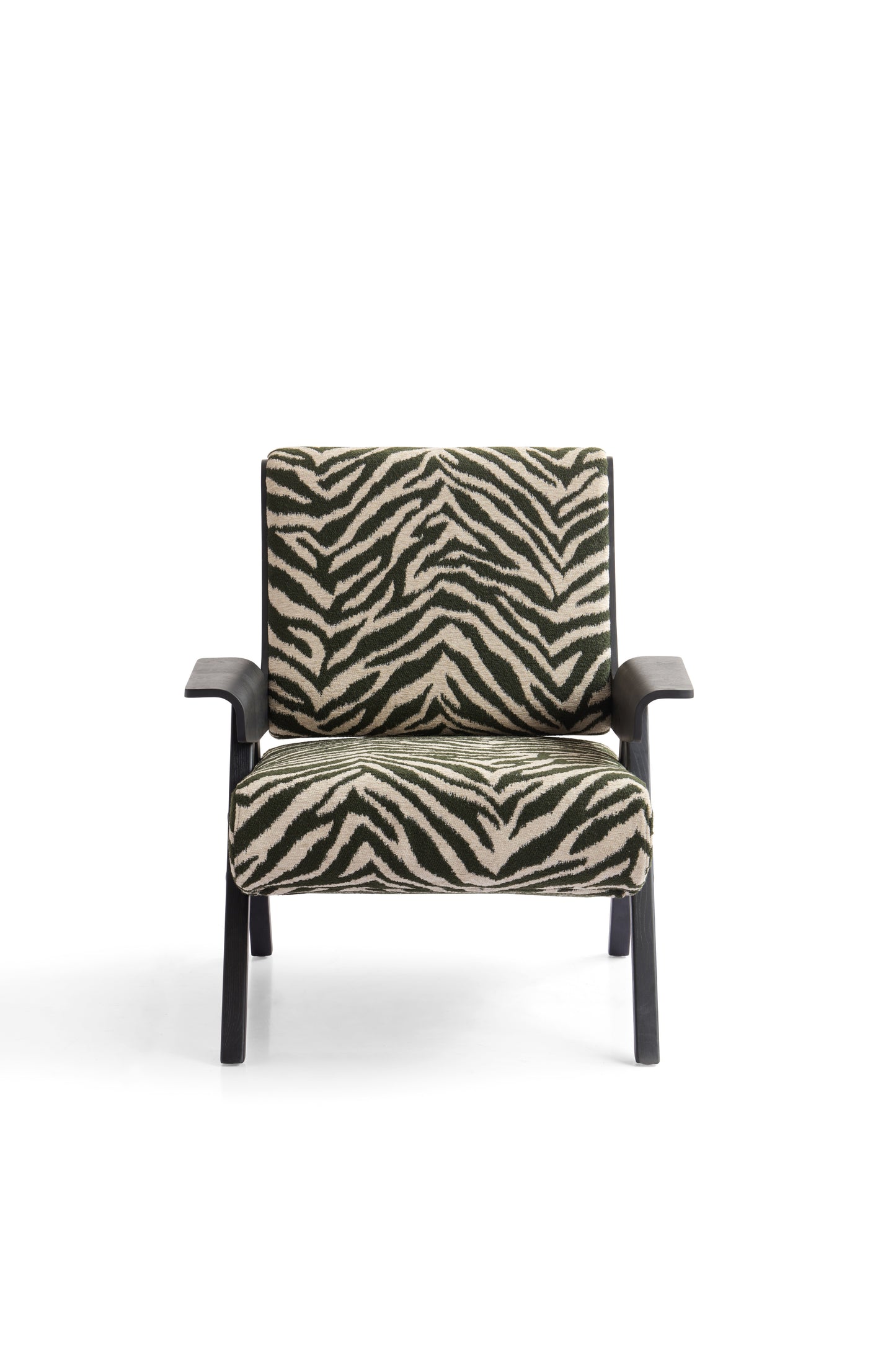 Modern Curved Wood Accent Chair with Walnut Finish