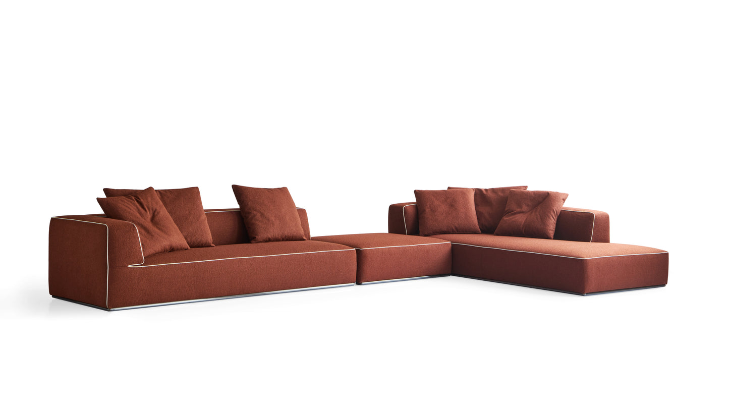 Modern Multilayer Solid Wood and Larch Sectional Sofa