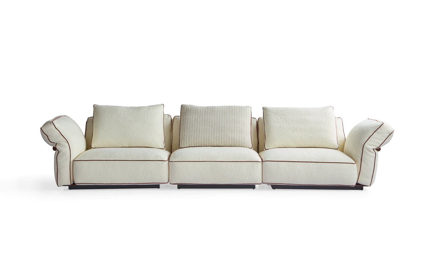 Modern Multilayer Wood and Imported Larch Sofa with High-Density Foam and Fabric Upholstery
