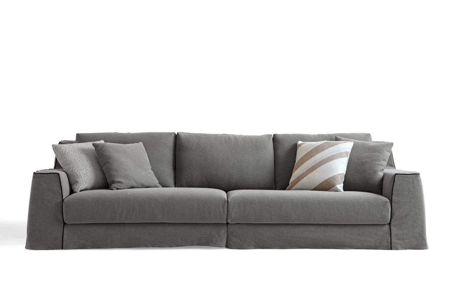 Modern Multilayer Wooden Sofa with High-Density Sponge and Fabric Upholstery