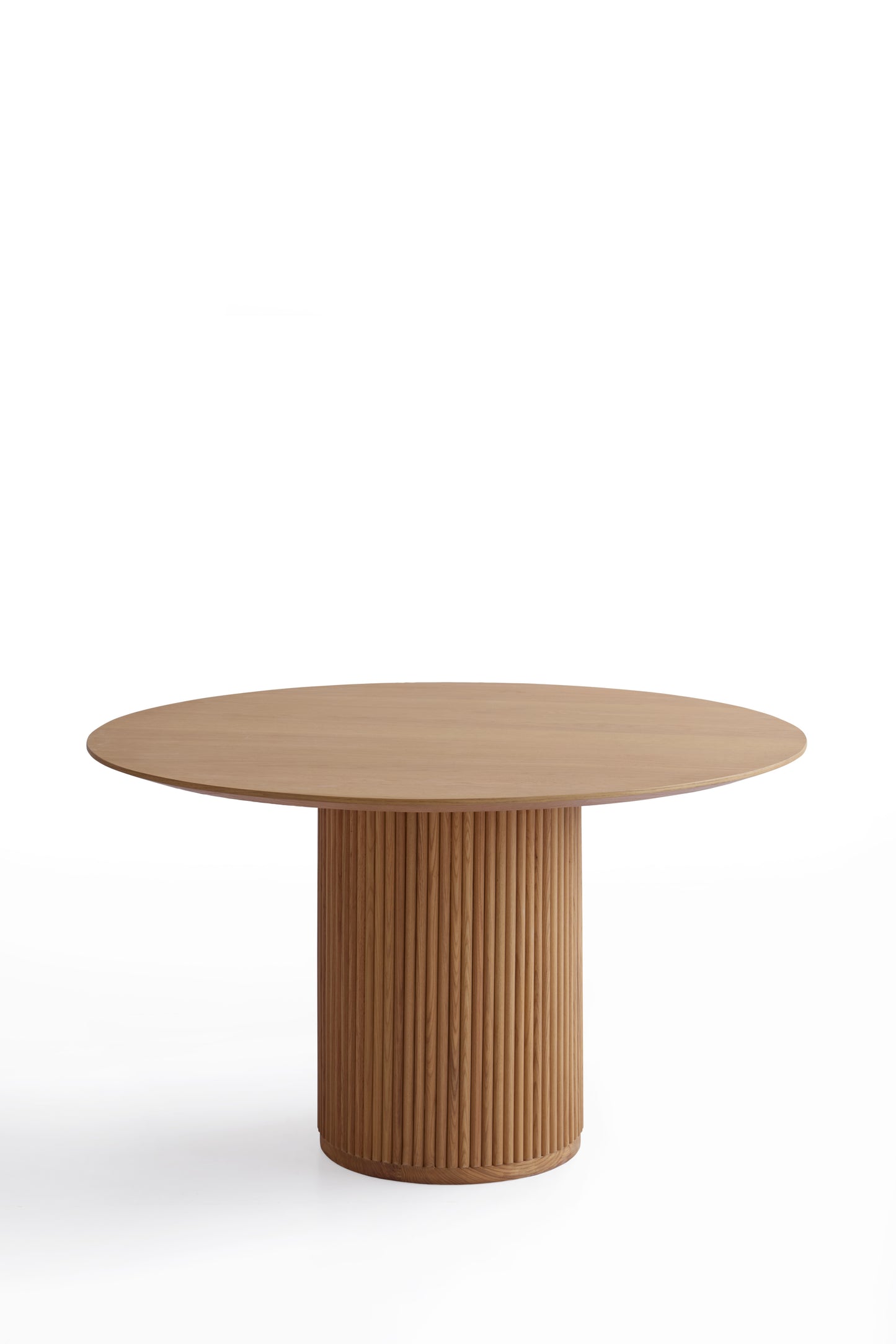 Modern Round Dining Table in White Oak