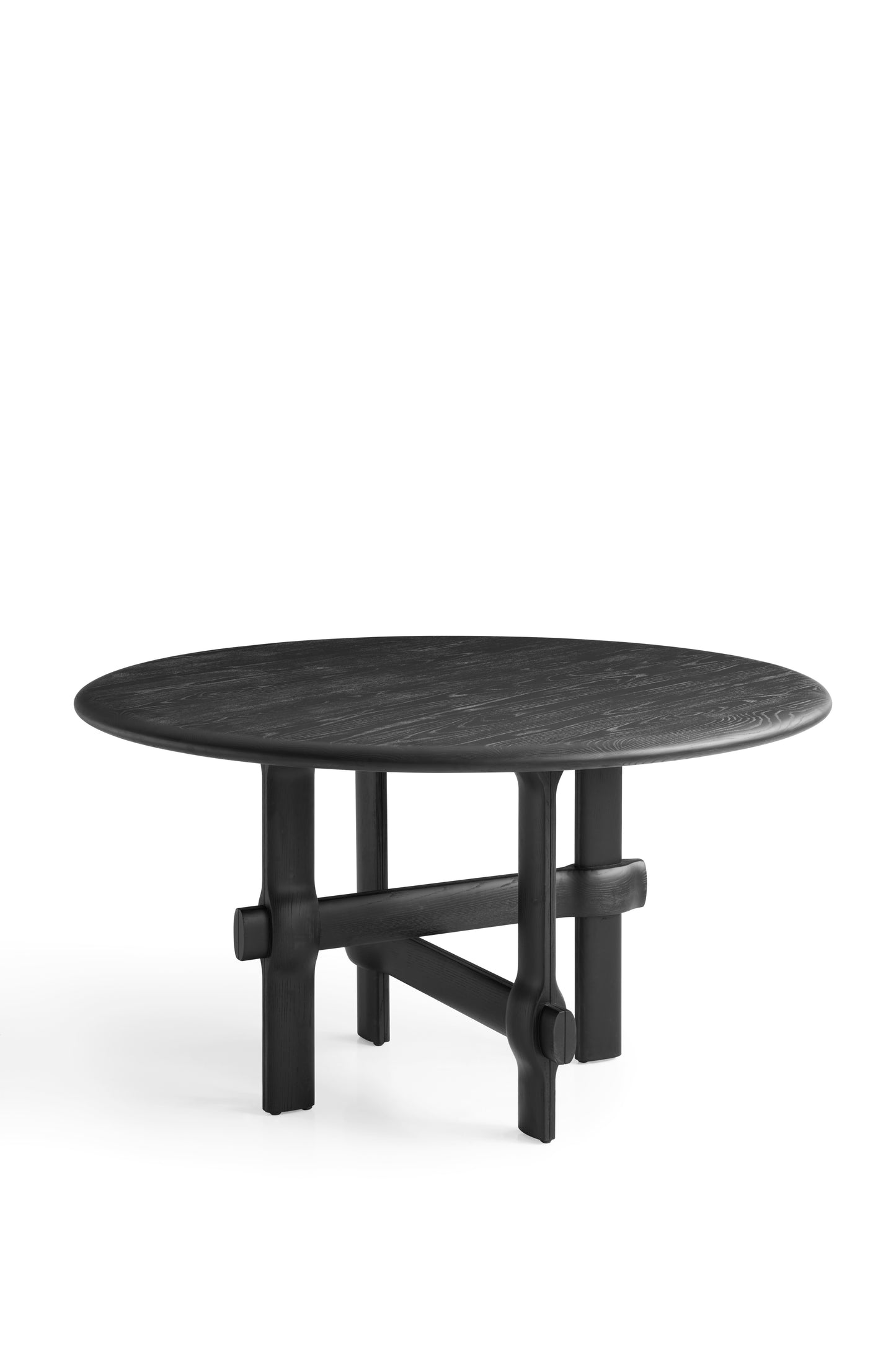 Modern Round Dining Table with Matte Black Finish