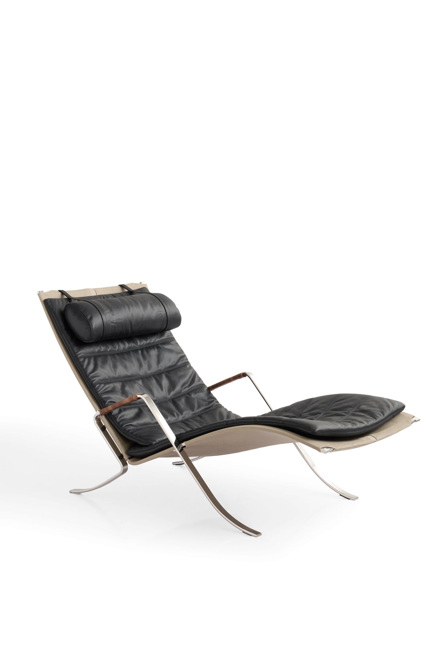 Modern Stainless Steel Framed Ultrafiber Sofa with High-Density Foam and Feather-Filled Headrest