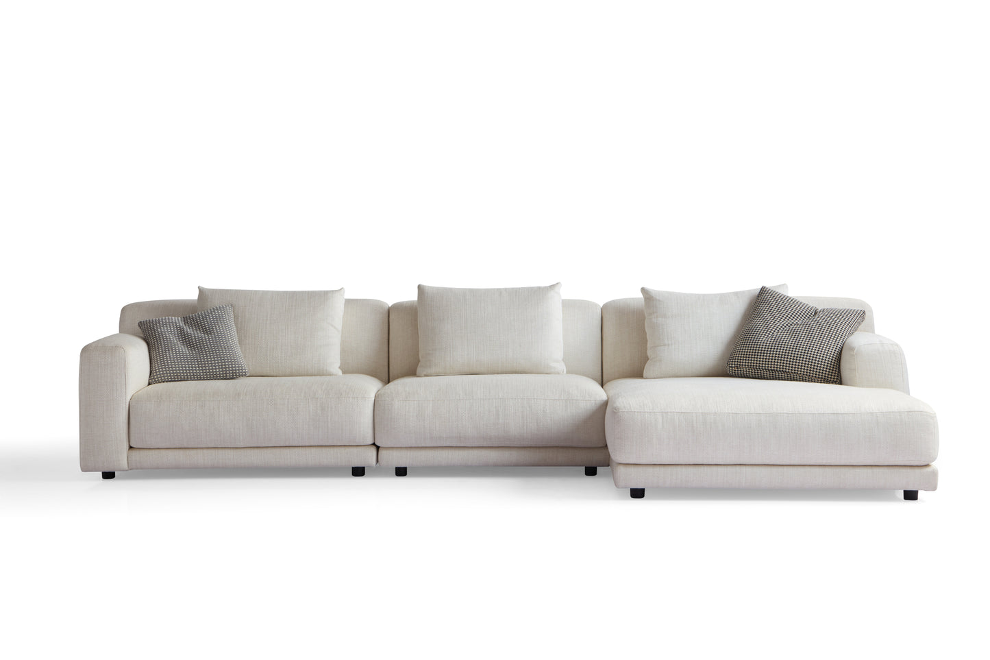 Modern Wood-Framed Sofa with High-Density Foam and Fabric Upholstery