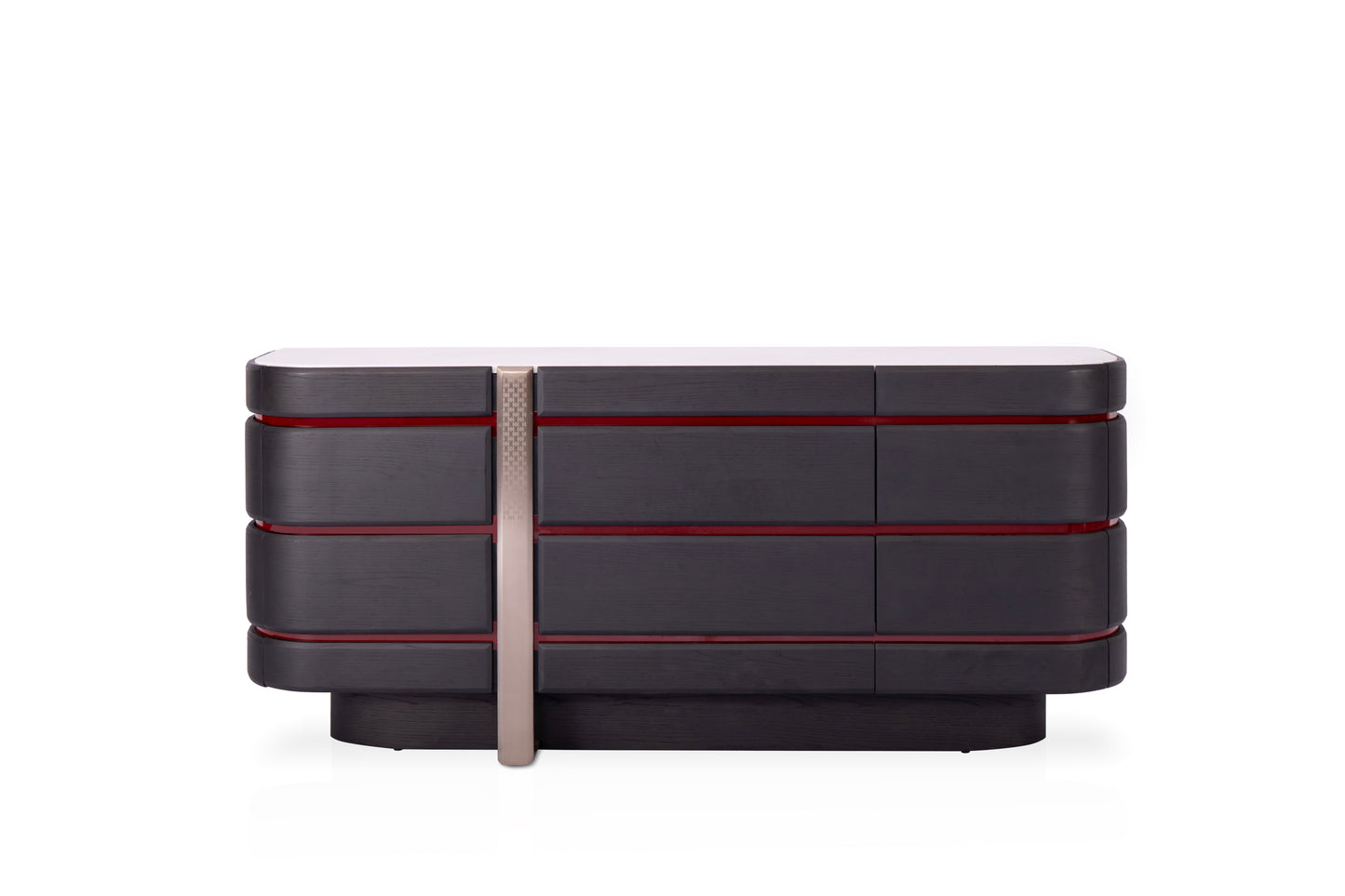 Royal White Marble Top Sideboard with Antique Bronze Stainless Steel Base