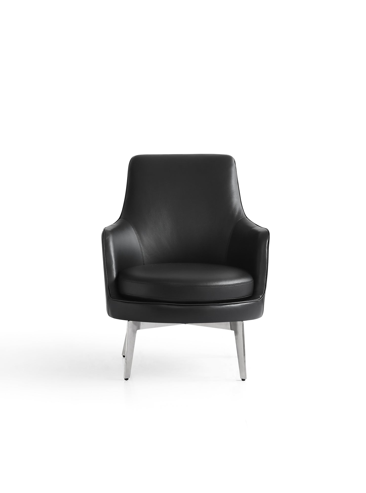 Sleek Modern Ultrafiber Lounge Chair with Stainless Steel Legs