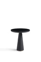 Contemporary Black Glass and White Wax Wood Side Table
