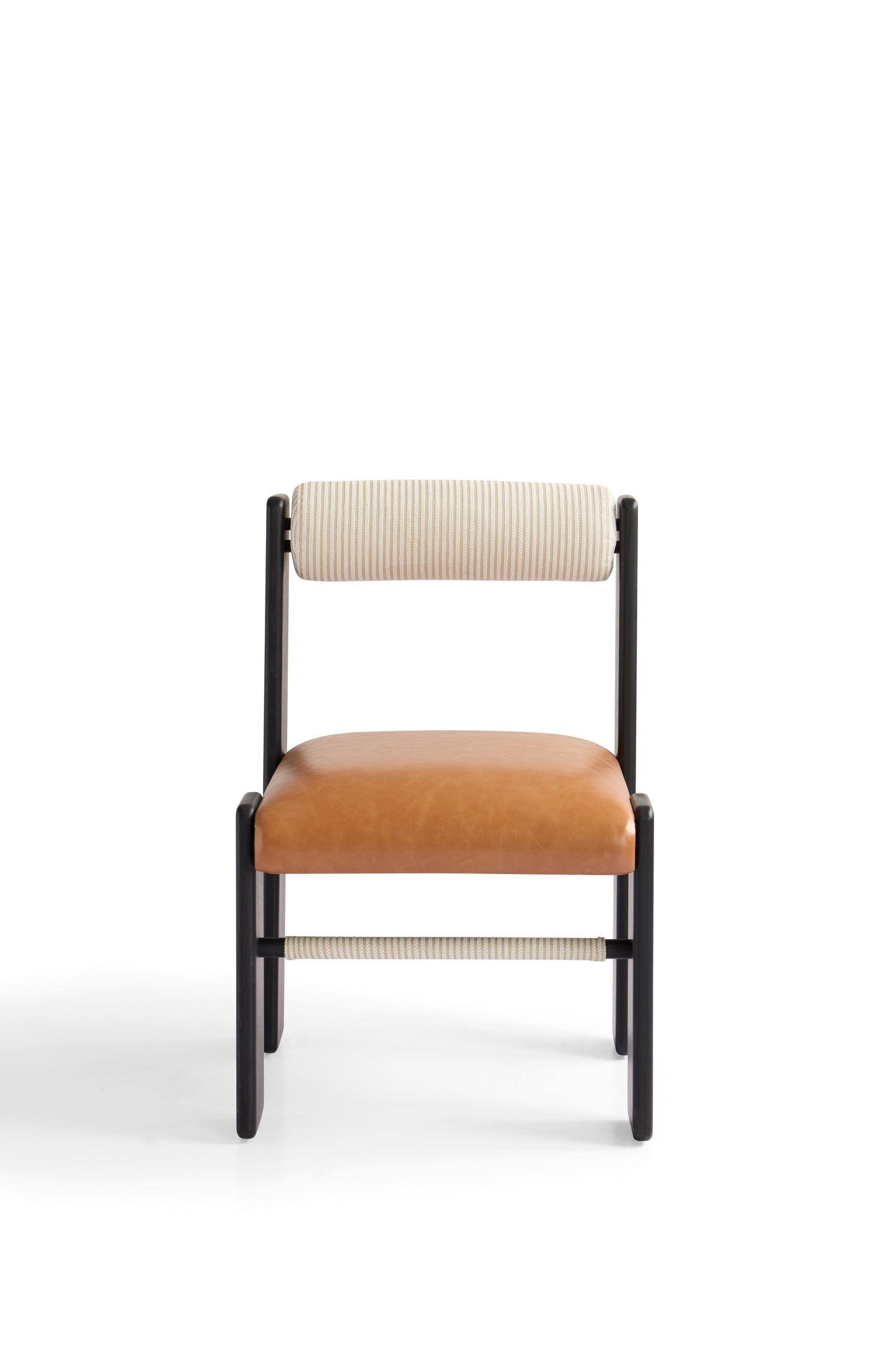 Contemporary Dining Chair in Matte Black and Walnut Finish