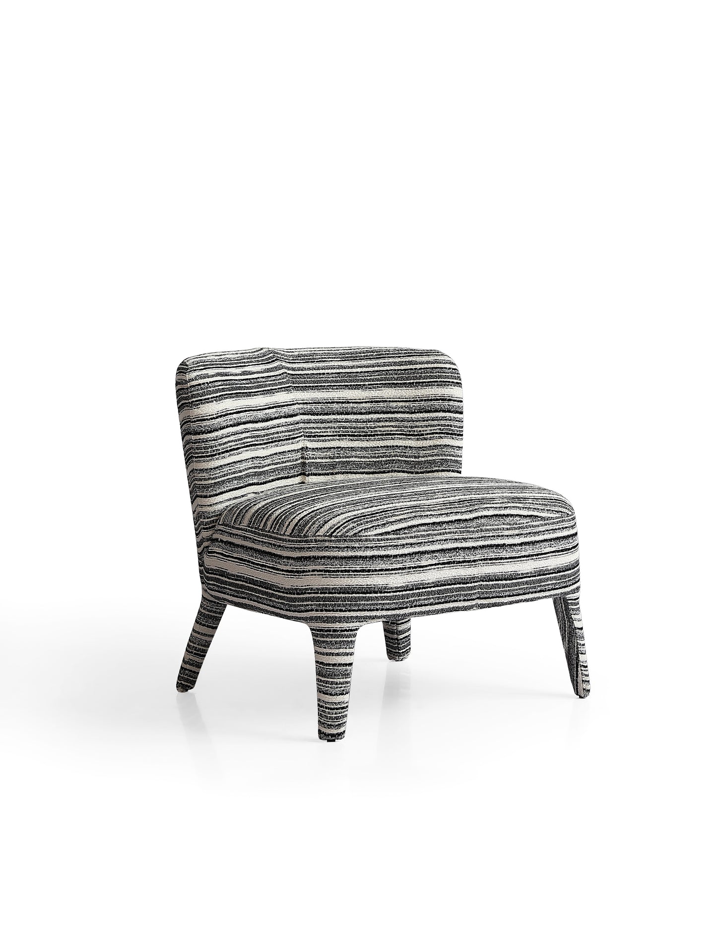 Contemporary Fabric Armchair with Solid Wood Legs