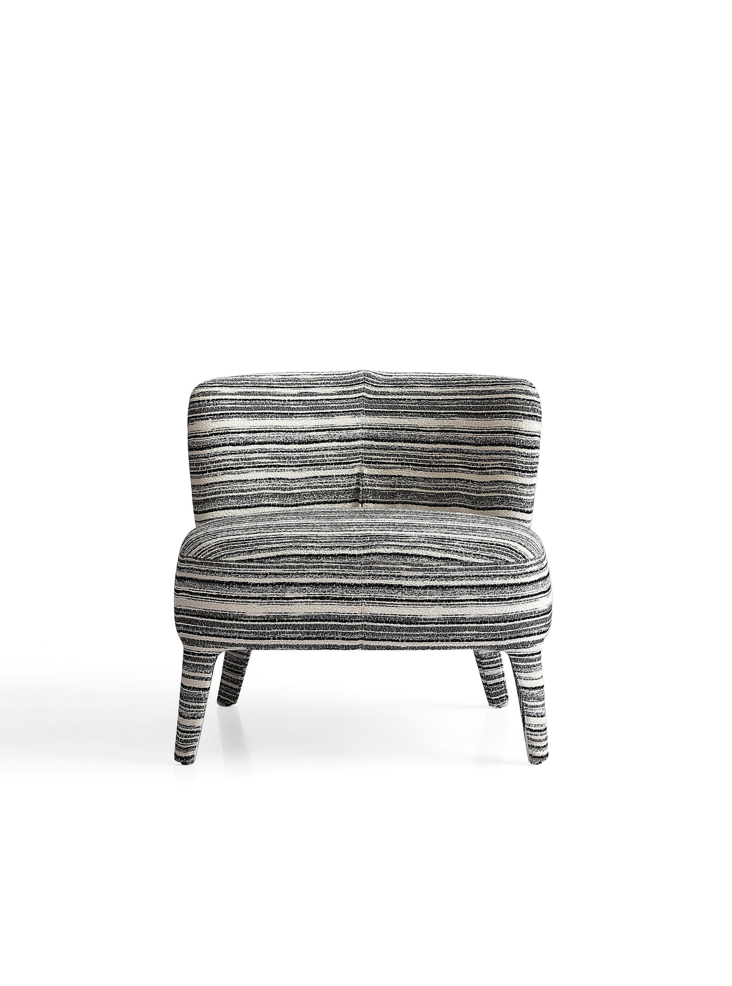 Contemporary Fabric Armchair with Solid Wood Legs