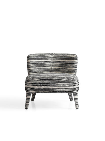 Contemporary Fabric Armchair with Solid Wood Legs