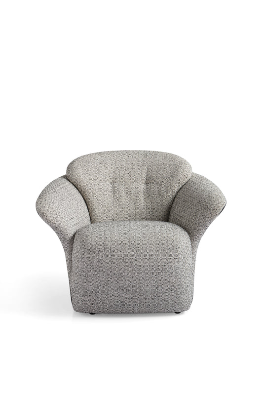 Contemporary Larch and Solid Wood Frame Armchair