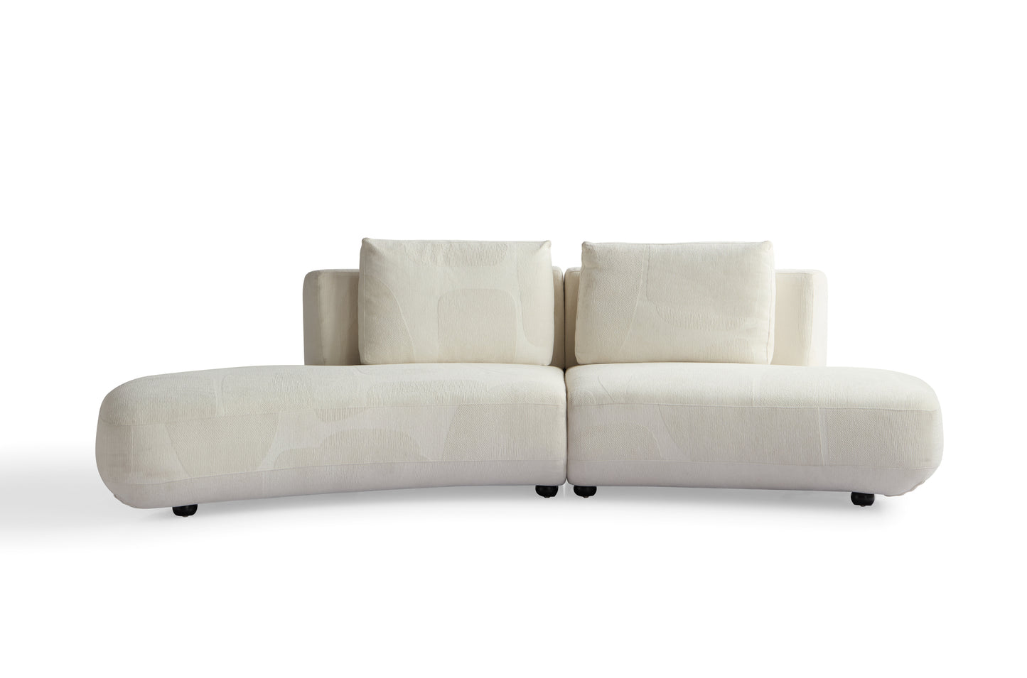 Contemporary Larch Wood & Fabric Sofa