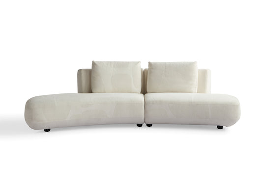 Contemporary Larch Wood & Fabric Sofa