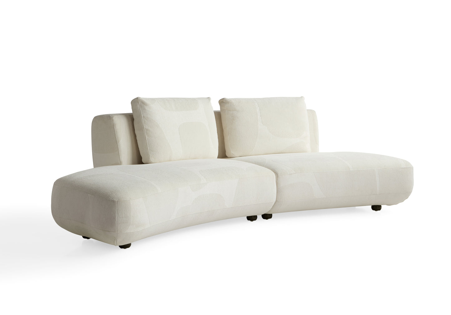 Contemporary Larch Wood & Fabric Sofa