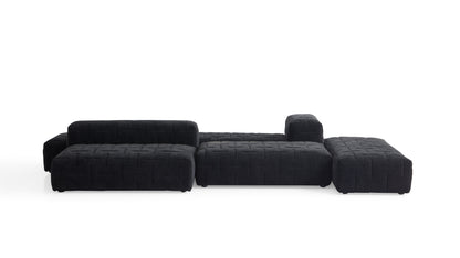 Contemporary Multi-layered Wood and Imported Larch Fabric Sofa