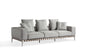 Contemporary Multi-Layered Wood and Larch Sofa with Stainless Steel Base