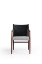 Contemporary Walnut Finish Dining Chair with Saddle Leather