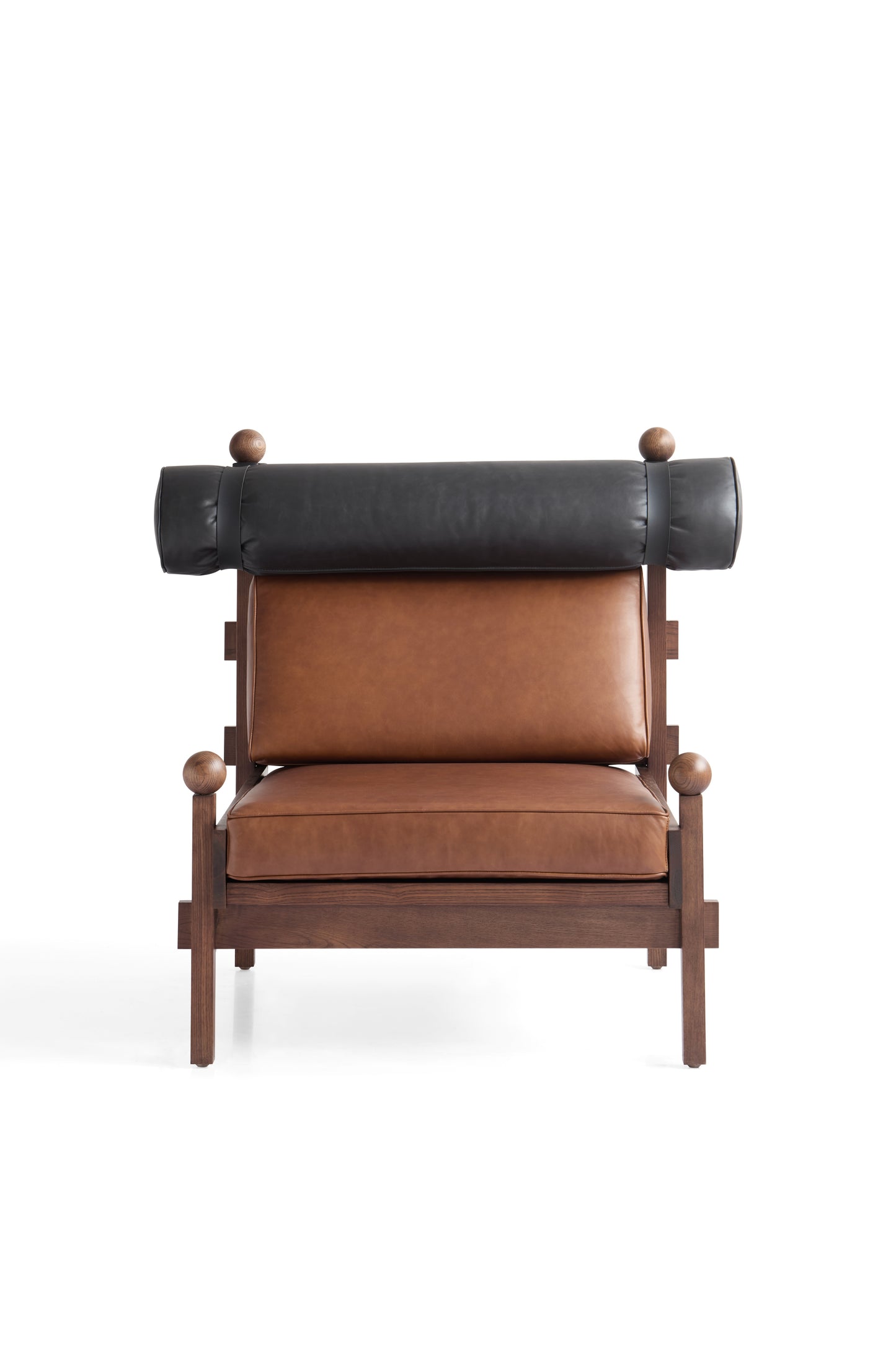 Contemporary White Ash Wooden Chair with Walnut Matte Finish and Ultrafine Fabric