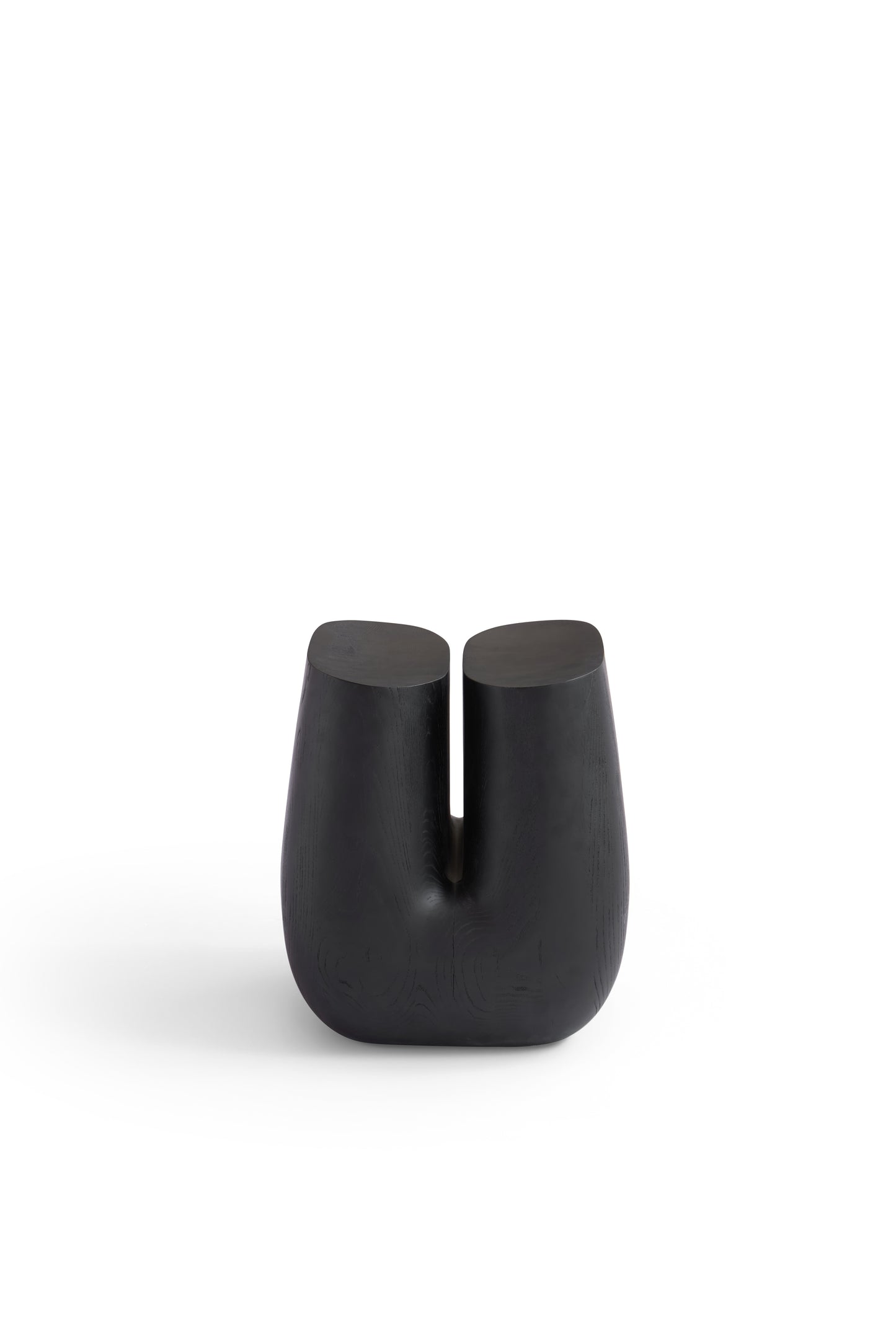 Contemporary White Oak Side Table with Matte Black Finish