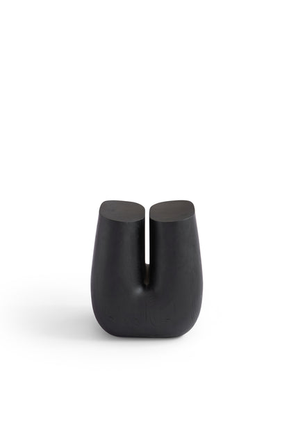 Contemporary White Oak Side Table with Matte Black Finish