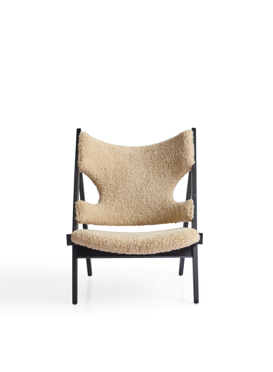 Contemporary White Waxwood Armchair with High-Density Foam