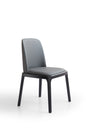 Contemporary Wooden Dining Chair with Black Matte Finish