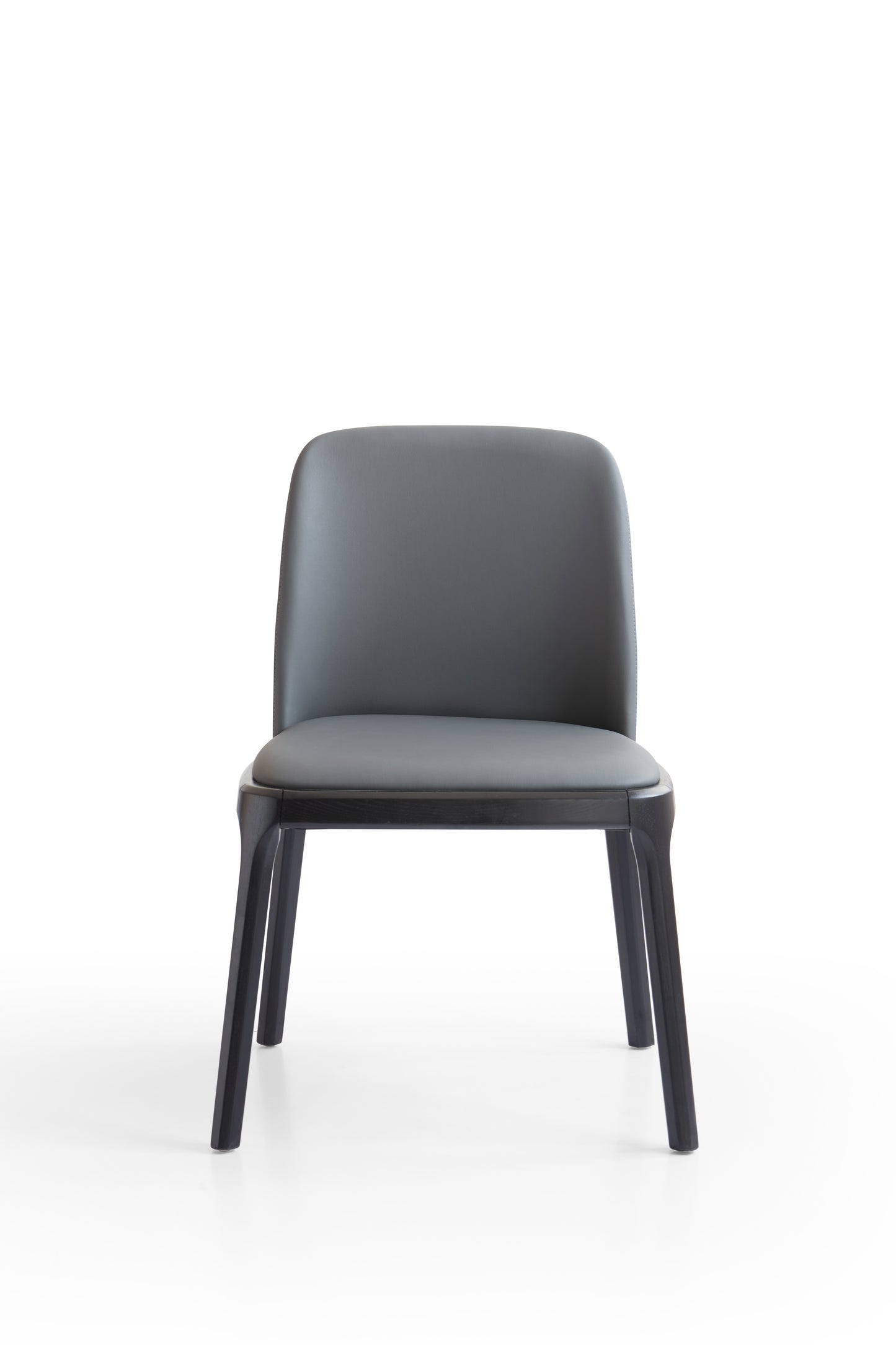 Contemporary Wooden Dining Chair with Black Matte Finish