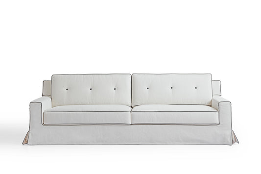 Elegant Fabric and Faux Suede Sofa