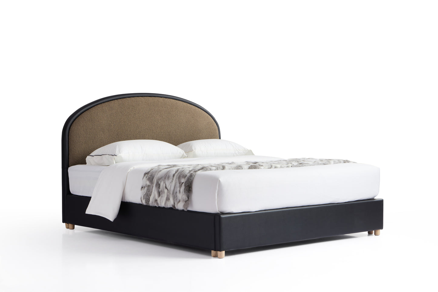 Elegant Queen-Size Upholstered Platform Bed