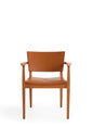 Golden Teak Dining Chair with Oil-Wax Leather Upholstery