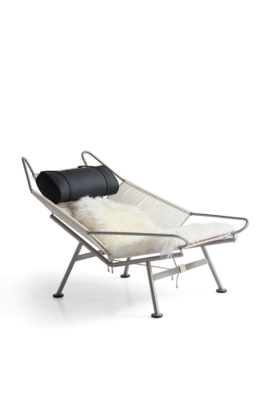 Luxurious Leather and Sheep Wool Recliner with Iron Frame