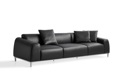 Luxurious Leather Sofa with Solid Wood Frame