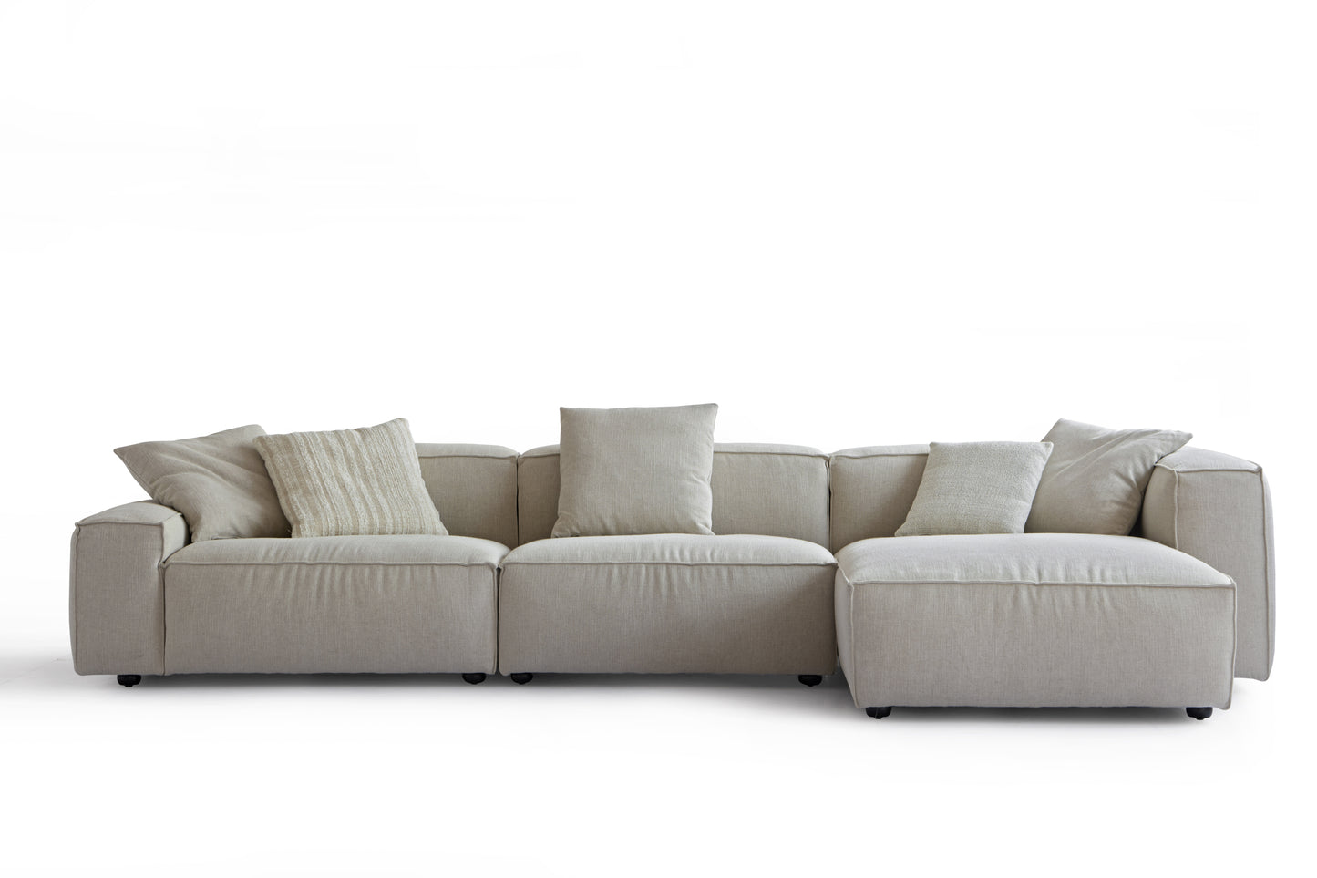 Luxurious Modern Larch Wood Sectional Sofa