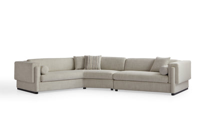 Luxury Larch Wood & Fabric Sectional Sofa