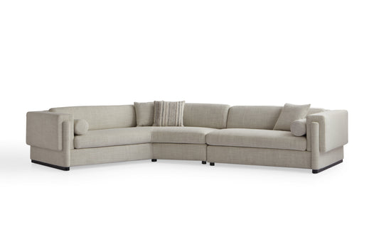 Luxury Larch Wood & Fabric Sectional Sofa
