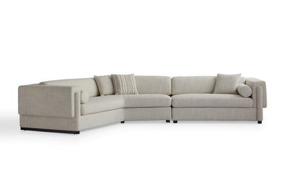 Luxury Larch Wood & Fabric Sectional Sofa