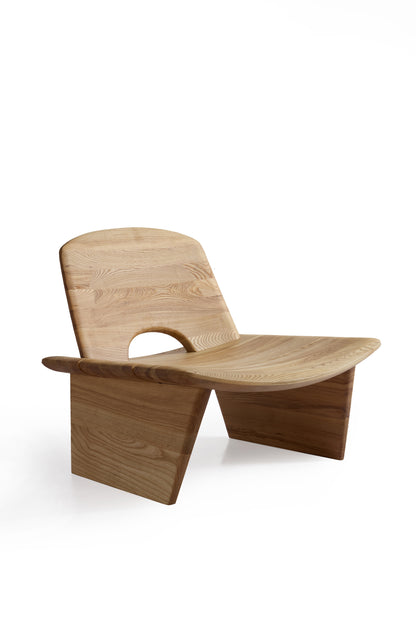 Modern Ash Wood Armchair in Matte Finish