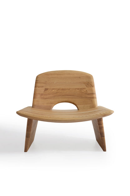 Modern Ash Wood Armchair in Matte Finish