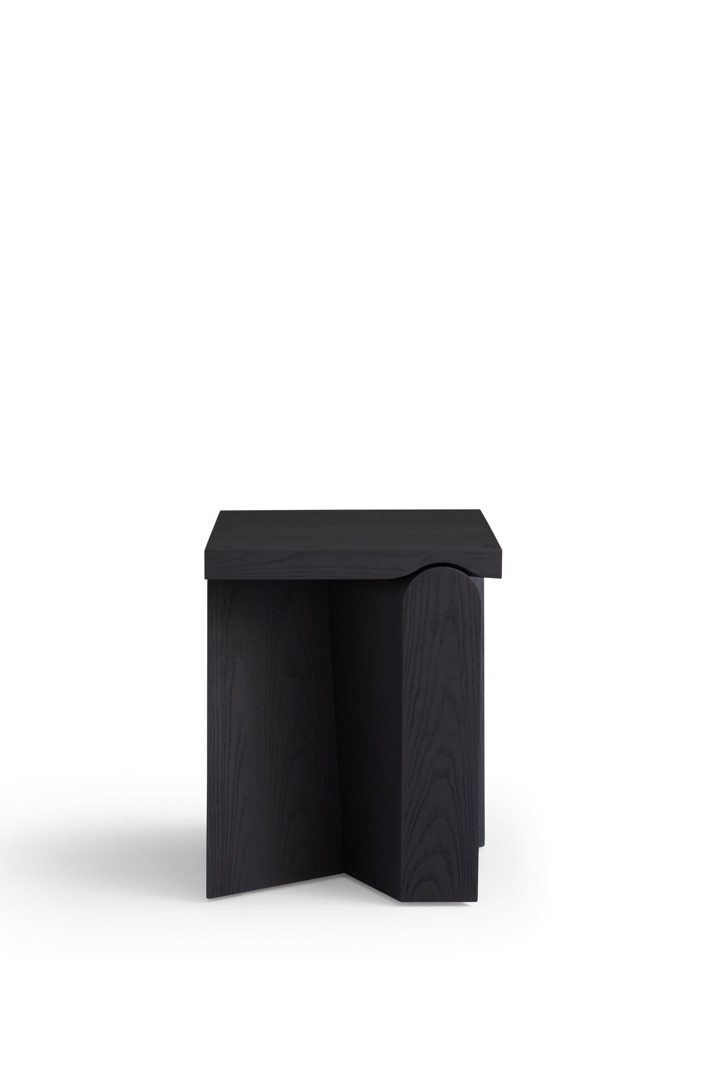 Modern Ash Wood Nightstand with Matte Black Finish