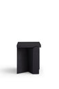 Modern Ash Wood Nightstand with Matte Black Finish