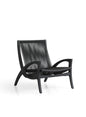 Modern Black Wax Rope Lounge Chair with White Ash Wood Frame