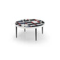 Modern Carbon Steel and Ultra-White Tempered Glass Coffee Table