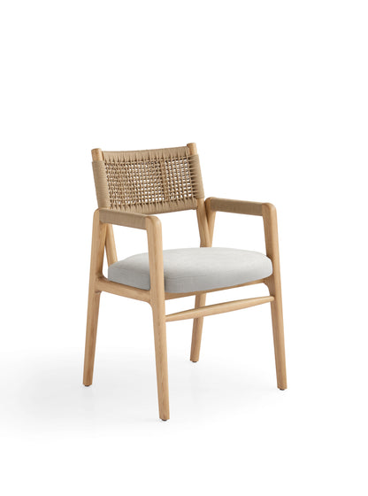 Modern Fabric Dining Chair with Wooden Frame