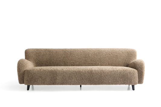 Modern Fabric Sofa with Solid Wood Frame and High-Density Foam