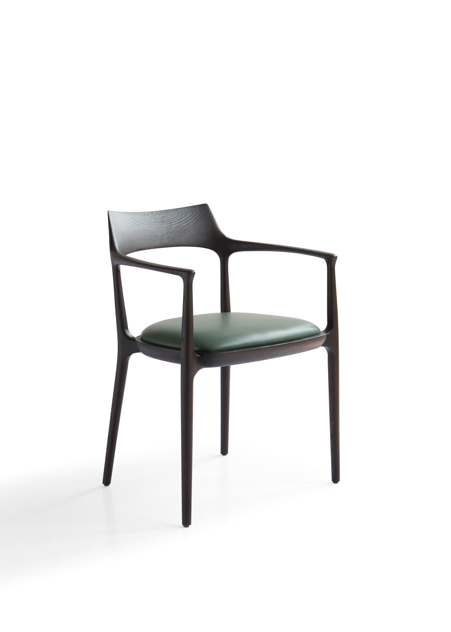 Modern Matte Black Dining Chair with White Ash Wood Frame