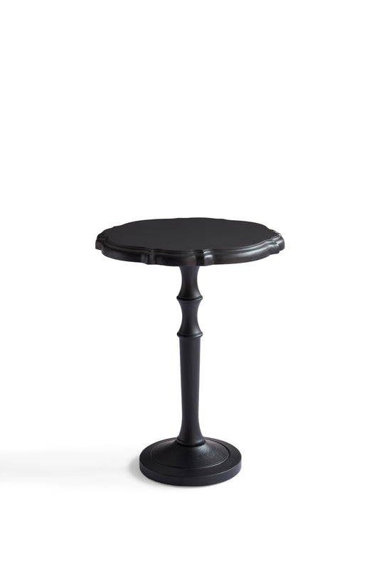 Modern Matte Black Side Table with White Ash Wood Frame